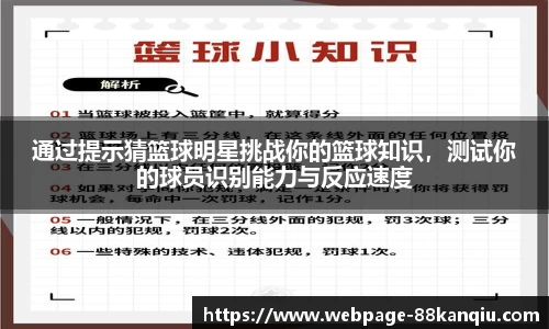 通过提示猜篮球明星挑战你的篮球知识，测试你的球员识别能力与反应速度